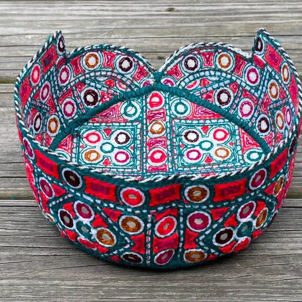 Sindhi Men Hat Handmade Cultural Embroidery Multi Color Traditional Topi Cap Hat - Picture 6 of 10